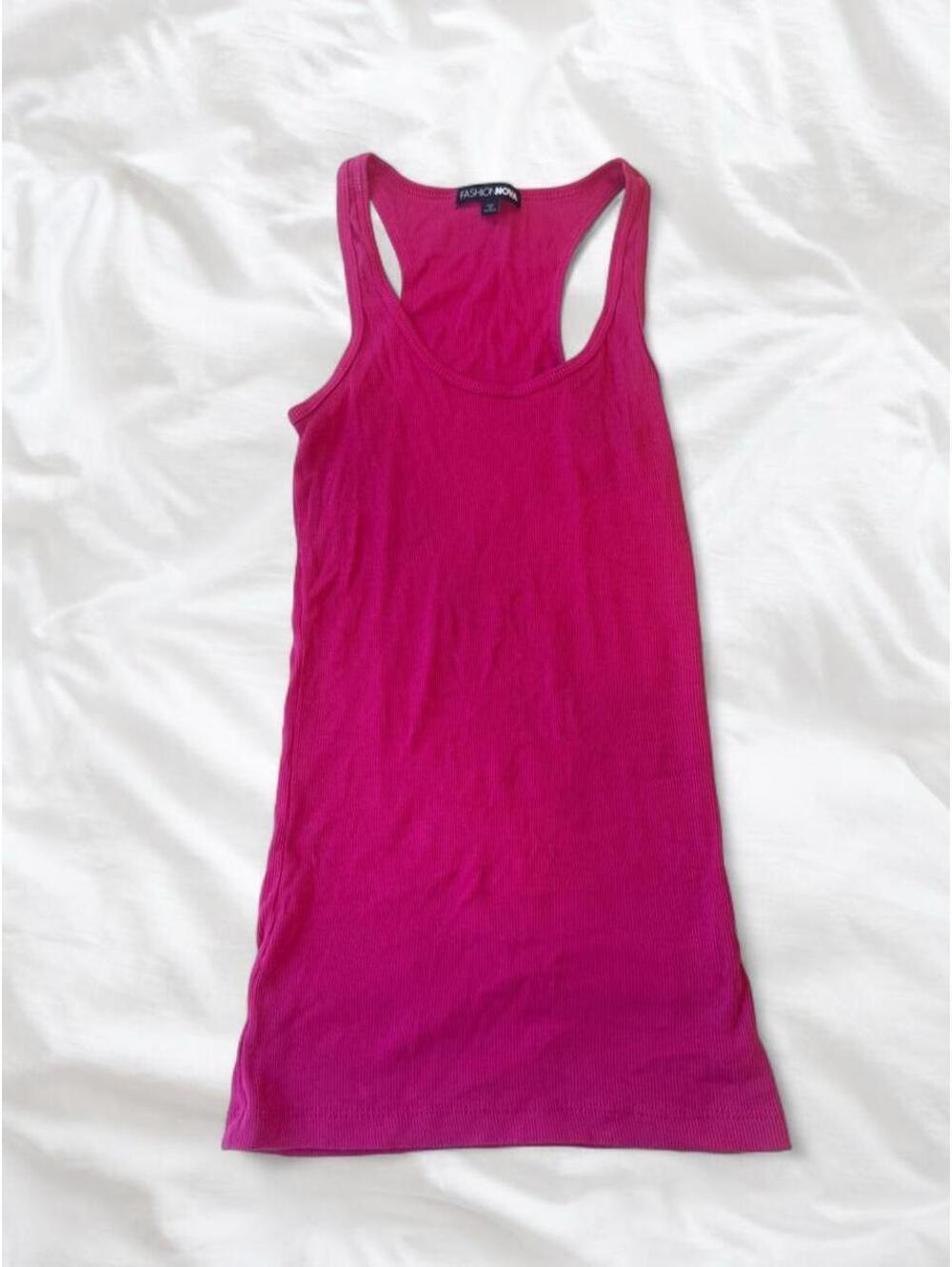 Fashion Nova Hot Pink Ribbed Racerback Tank Top Size Small